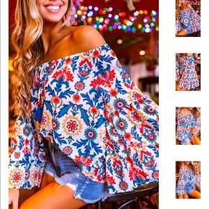 Off the Shoulder Bell Sleeve Top